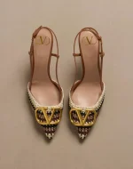 Valentino Vlogo Signature Slingback Pump With Crochet Embroidery 80Mm - Image 2